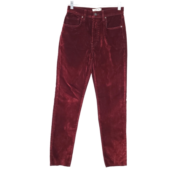 NEW Stella Velvet High-Rise Skinny pants burgundy - Picture 4 of 9